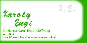 karoly engi business card